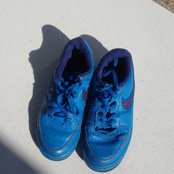 Nike Air Force 1 blue youth trainers sneakers - Picture 2 of 8